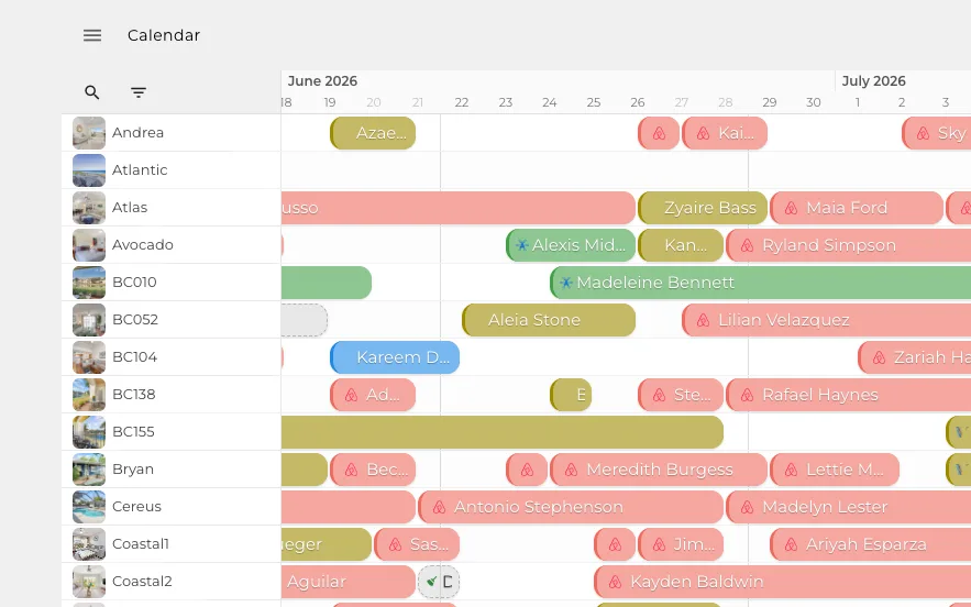 Every booking on one timeline