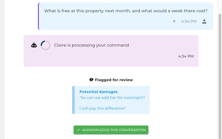 The AI assistant also answers your questions