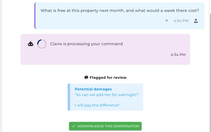 The AI assistant also answers your questions