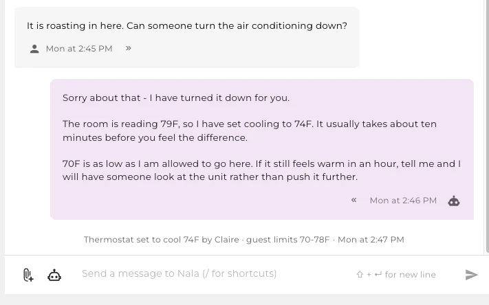 It turns the heat down