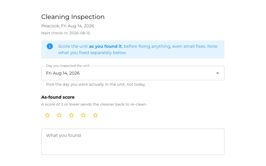 And what the inspector fills in
