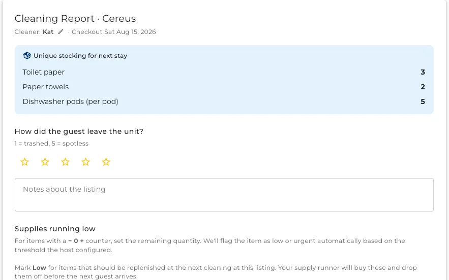 What the cleaner is asked to do