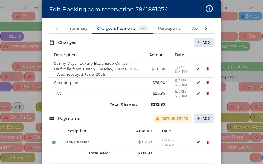 Charges and payments