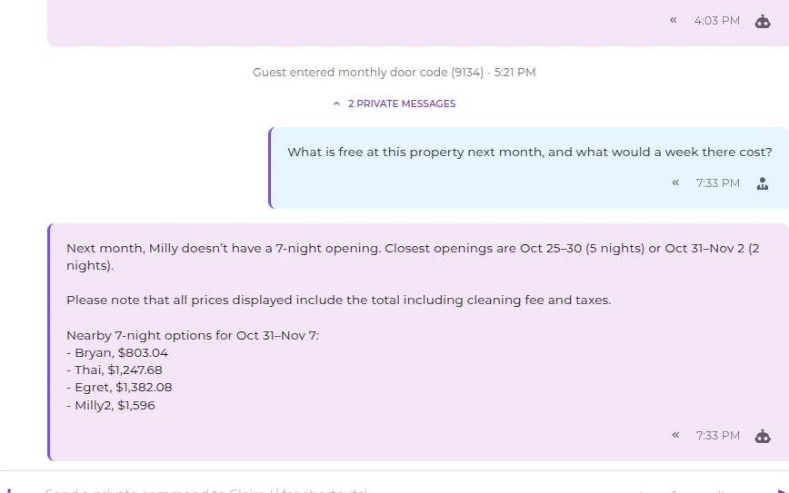 Private assistant questions