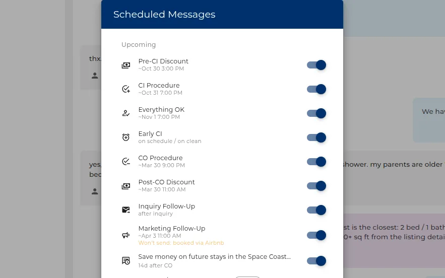 Per-conversation message controls