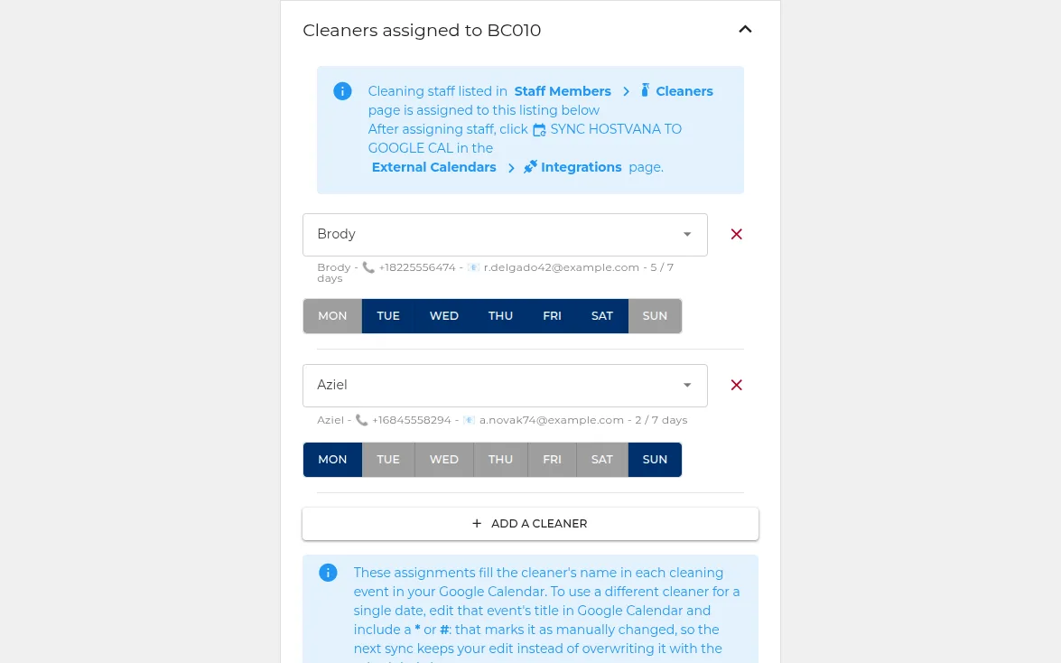 Listing assignments