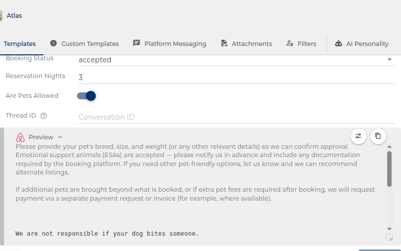 Message preview