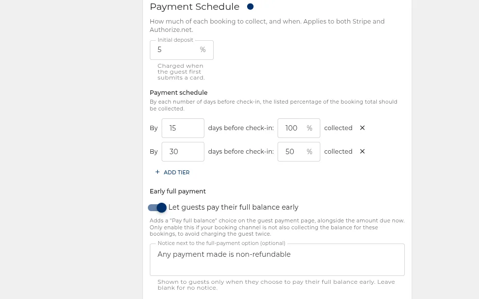 Payment schedule