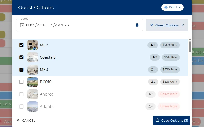 Guest options