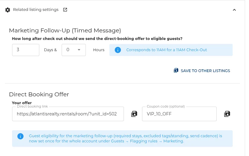 Direct-booking follow-up